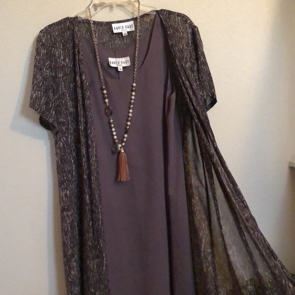 David Dart Duster 2pc Dress Size Medium maxi length perfect condition - Picture 5 of 9